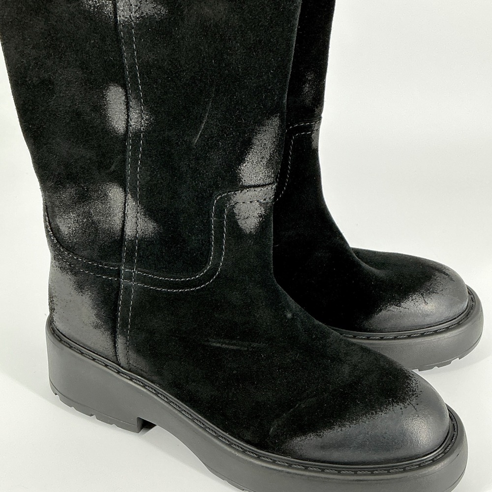 Jeffrey Campbell Size 10 Black Oiled Suede Leather Moto Boots NEW WYBIE $170 - Picture 13 of 14